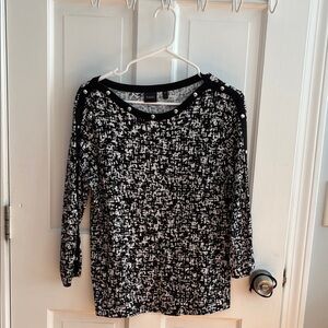 Rafaella Monochrome Patterned Long Sleeve Top